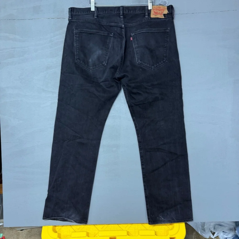 Levis 501 Original Fit Mens Faded Black Straight Leg Button Fly Jeans 40x32
